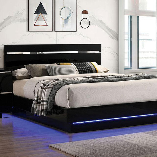 Erlach Bed Black & White - Carl's Furniture (Garden City, KS)