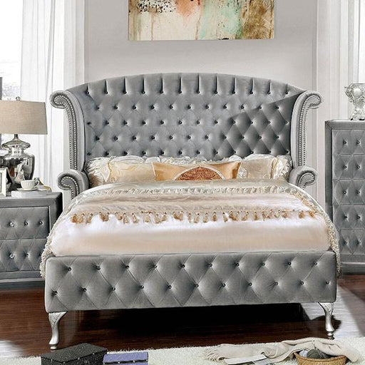 Alzir Gray & Black Queen & E.King Bed - Carl's Furniture (Garden City, KS)