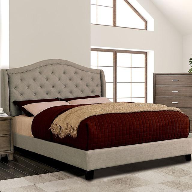 Carly Cal.King, E.King, Full, & Queen Bed Grey & Brown - Carl's Furniture (Garden City, KS)