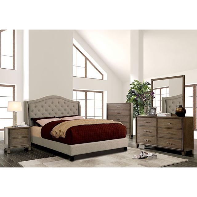 Carly Cal.King, E.King, Full, & Queen Bed Grey & Brown - Carl's Furniture (Garden City, KS)
