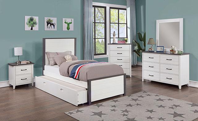 PRIAM Full & Twin Bed, White/Gray, Pink, Chrome, & Yellow - Carl's Furniture (Garden City, KS)