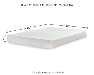 Chime 8 Inch Memory Foam Mattress in a Box - Carl's Furniture (Garden City, KS)