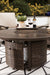 Paradise Trail Paradise Trail Fire Pit Table with 4 Nuvella Swivel Lounge Chairs - Carl's Furniture (Garden City, KS)