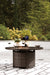 Paradise Trail Paradise Trail Fire Pit Table with 4 Nuvella Swivel Lounge Chairs - Carl's Furniture (Garden City, KS)