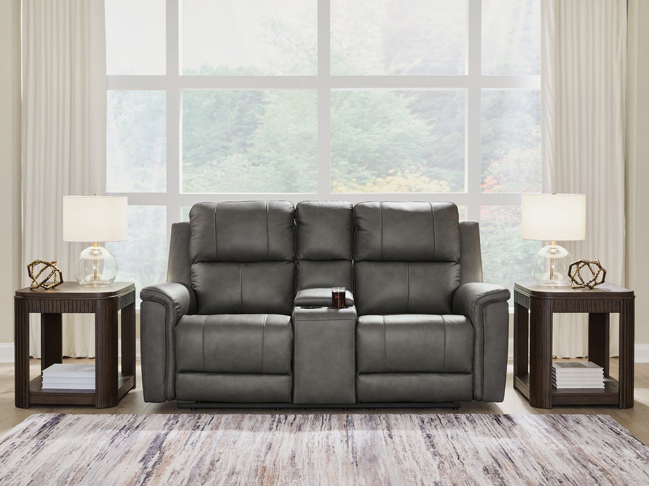 Bleckley Power Reclining Loveseat with Console - Carl's Furniture (Garden City, KS)