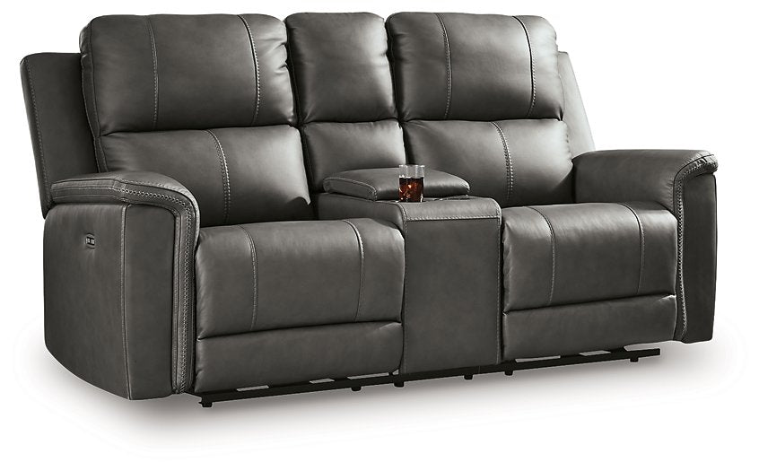 Bleckley Power Reclining Loveseat with Console - Carl's Furniture (Garden City, KS)