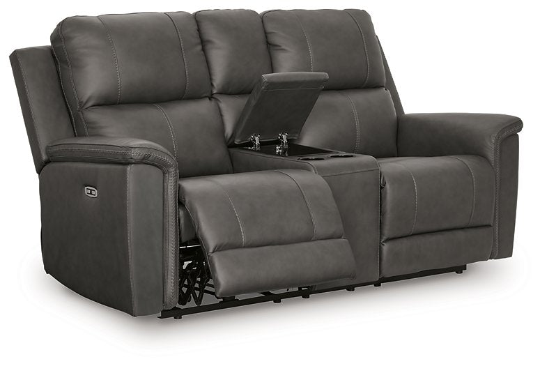 Bleckley Power Reclining Loveseat with Console - Carl's Furniture (Garden City, KS)