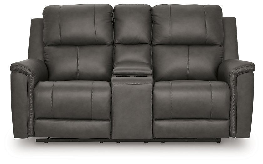 Bleckley Power Reclining Loveseat with Console - Carl's Furniture (Garden City, KS)