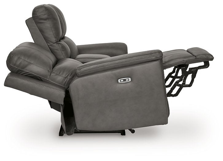 Bleckley Power Reclining Loveseat with Console - Carl's Furniture (Garden City, KS)