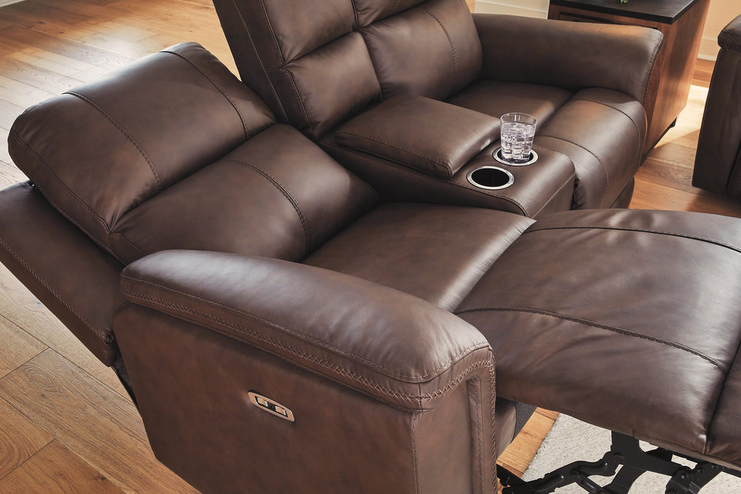 Bleckley Power Reclining Loveseat with Console - Carl's Furniture (Garden City, KS)