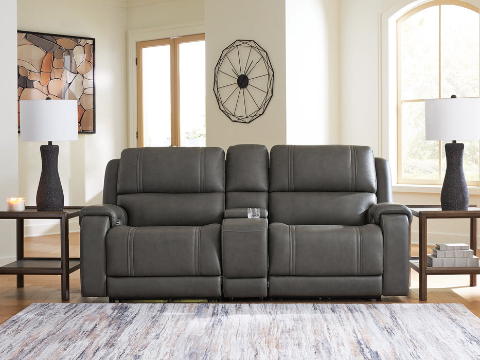 5Z - Pittson Power Reclining Sectional Loveseat with Console - Carl's Furniture (Garden City, KS)