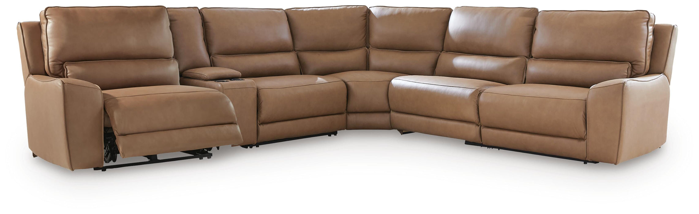 DeepWakes Reclining Sectional with Storage Console - Carl's Furniture (Garden City, KS)