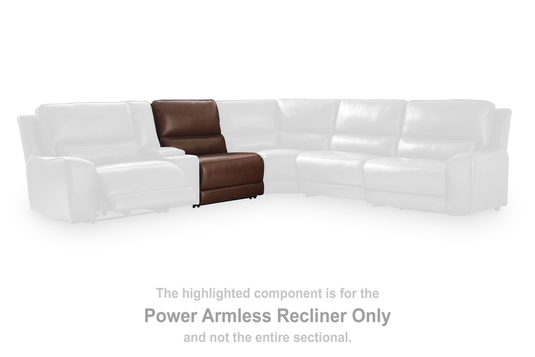 DeepWakes Reclining Sectional with Storage Console - Carl's Furniture (Garden City, KS)