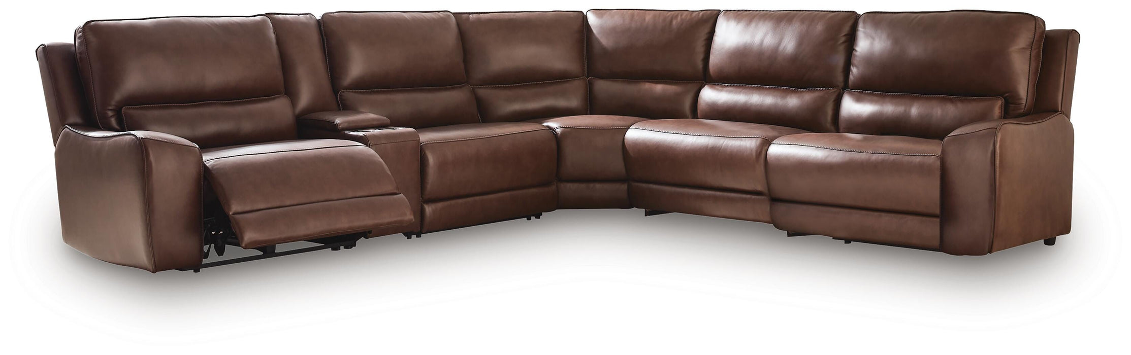 DeepWakes Reclining Sectional with Storage Console - Carl's Furniture (Garden City, KS)