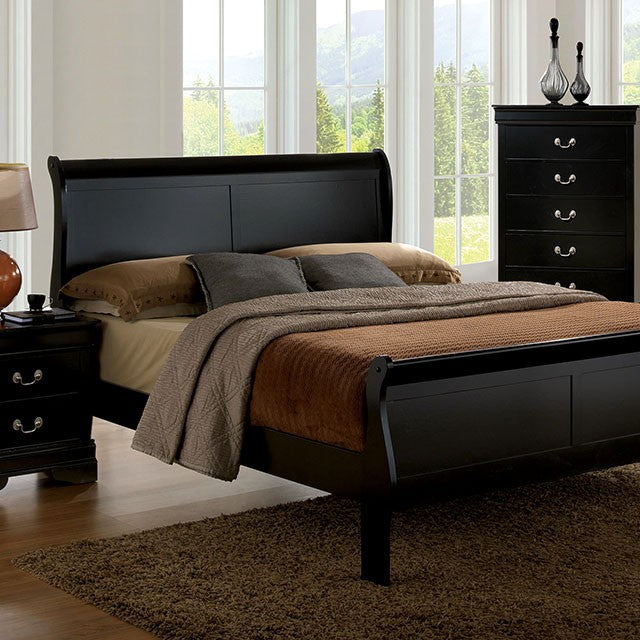 Louis Philippe Full, Twin, Full, & King Bed Black, Grey, Brown & White - Carl's Furniture (Garden City, KS)