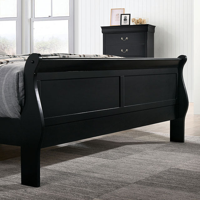 Louis Philippe Full, Twin, Full, & King Bed Black, Grey, Brown & White - Carl's Furniture (Garden City, KS)