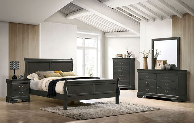 Louis Philippe Full, Twin, Full, & King Bed Black, Grey, Brown & White - Carl's Furniture (Garden City, KS)
