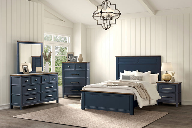 Pinetop 4 & 5 Piece Twin Bedroom Set White & Blue - Carl's Furniture (Garden City, KS)