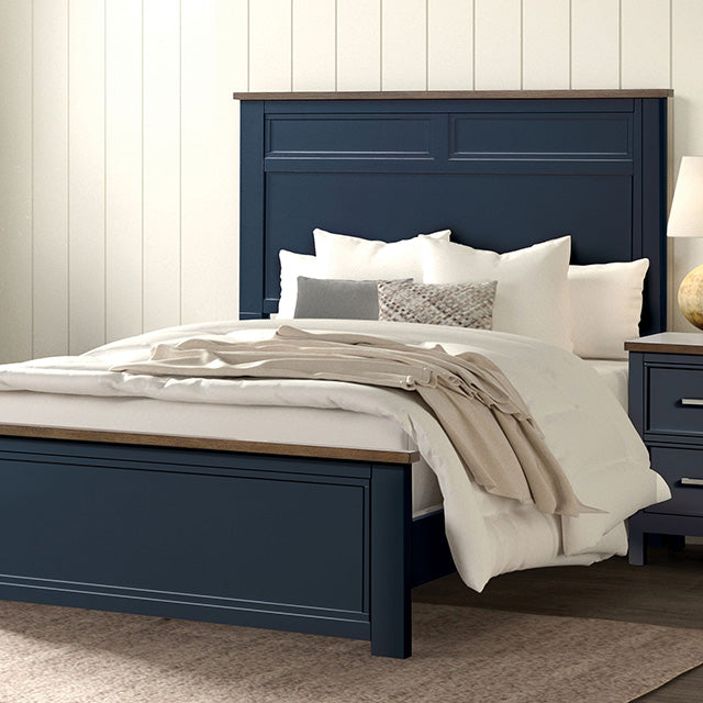 Pinetop Twin & Full Bed White & Blue - Carl's Furniture (Garden City, KS)